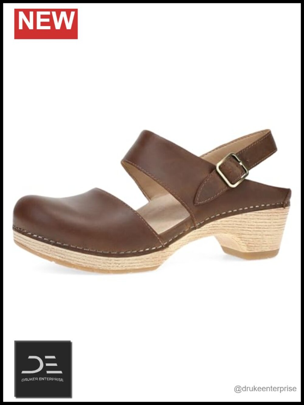 Dansko Lucia Women's Leather Mary Jane Clog - Arch Support, Buckle Strap